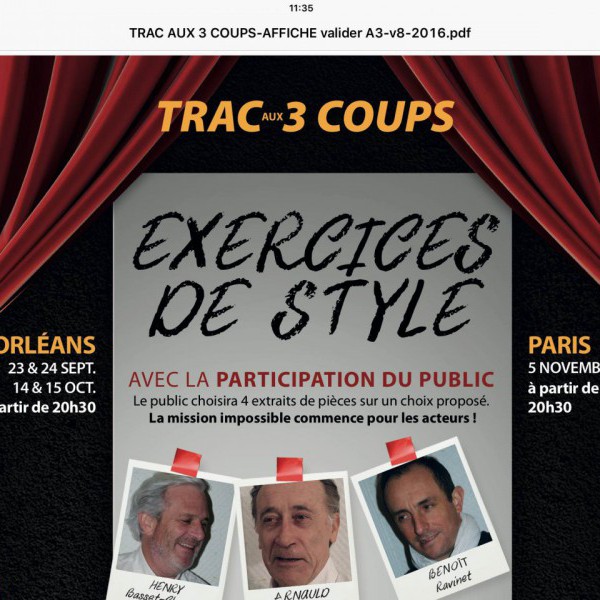 Exercices de style - TRAC aux 3 COUPS (Paris)